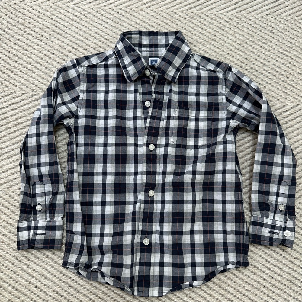 Janie & Jack Plaid Button Down Shirt Size 3T